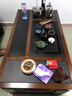 岑旭 茶几功夫茶几新中式火烧石茶桌椅组合办公室茶桌椅组合 客厅 胡桃色+火烧石茶盘 1.2米*0.65米 实拍图