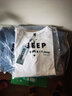 JEEP SPIRIT吉普短袖t恤男上衣潮流冰丝棉男装联名休闲打底衫半袖纯色体恤 T120V领纯色-白色 2XL 【145-160斤】 实拍图