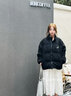 BJHG不计后果冬季白鸭绒羽绒服男环保麂皮绒面包服美式设计感小众上衣 炭黑色 L 实拍图