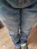 JEEP SPIRIT吉普牛仔裤男宽松秋冬季男士直筒裤微弹休闲裤 磨白蓝色加绒 33 实拍图