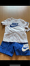 NIKE  3BRAND 耐克男女童纯棉短袖T恤+短裤2件套装夏季新款短袖套装 土耳其蓝 110 /56 【建议身高104-110cm】 实拍图