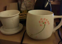 爱饰唯 手绘茶杯陶瓷带盖过滤办公室茶具个人杯花茶水泡茶喝茶茶水分离 兰花 实拍图
