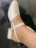 达芙妮官方包头凉鞋女鞋2025夏季新款一字式扣带凉鞋子女方头粗跟单鞋 米色 36 实拍图