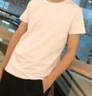 宾色短袖男t恤莫代尔纯色韩版夏季圆领休闲半袖体恤潮流修身打底衫 【圆领】白色 L 【115-130斤】 实拍图