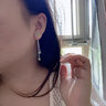 倾爱S925银耳环女蝶恋花和田玉耳饰圆珠流苏耳线国风生日礼物送女友 蝶恋花流苏银耳环 实拍图