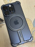 派凡【一粒骨架壳】适用苹果15promax手机壳iPhone15lpus金属无边框镂空散热磁吸异形支架壳超薄保护套 蓝色【镂空散热/四角气囊防摔/带磁吸支架】 iPhone 15 Pro 实拍图