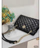 红谷包包女包新款时尚大气菱格单肩包牛皮链条手提包女圣诞礼物 漆黑 实拍图