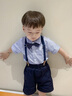 罗蒙男童小西装套装宝宝周岁生日主持人花童礼服西装毕业儿童演出 001浅蓝色 100 cm 实拍图