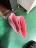 马尼亚袋鼠（MANIYADAISHU）女款雨鞋厨房防滑中筒夏季水靴软底轻便女士水鞋洗车干活短筒胶鞋 粉色 38 不加绒（标准） 实拍图