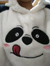 萧淑妃 冬季加厚保暖连帽法兰绒男士睡衣可爱卡通青少年学生加大码珊瑚绒家居服套装 熊猫-白色 L 实拍图