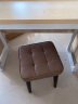 戚个橙实木软座凳子现代简约家用餐桌椅子客厅小板凳可叠放简易茶几方凳 【实木品质】原木色+咖色科技布 实拍图