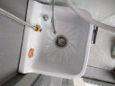 荣洁自动下水家用不脏手大洗拖把池陶瓷阳台台控小号卫生间方形拖布池 002A号（长40宽35高50）台控下水 实拍图