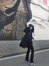 杰奥羽绒服女中长厚款休闲连帽户外90白鹅绒秋冬季女士外套 100#魔力黑 S (160) 实拍图