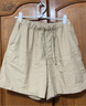 MUJI女式 水洗 平纹 短裤女夏 裤子 休闲短裤 多巴胺纯棉全棉BEC27A3S 米色 M 160/66A 实拍图