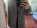 罗蒙羊毛双面尼大衣毛呢大衣男士秋冬季中长款西装领呢子风衣外套男装 实拍图
