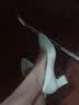 红蜻蜓女鞋新款尖头粗跟高跟鞋简约办公职场通勤皮鞋浅口单鞋WFB11031 米白色 39 实拍图