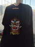 天龙致尊（Denon supreme）短袖t恤男装夏季中国风仙鹤刺绣纯棉宽松国潮情侣上衣服男士T恤衫 769鲤鱼黑色 2XL (建议160-175斤) 实拍图