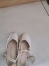 达芙妮官方包头凉鞋女鞋2025夏季新款一字式扣带凉鞋子女方头粗跟单鞋 米色 38 实拍图