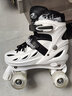 小状元轮滑鞋双排成人溜冰鞋四轮儿童旱冰鞋初学者男女滑冰鞋生日礼物 豪华套装-全闪[头盔护具背包]白 M （适合33-37码） 实拍图