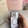卡莱澳 【不易发黄】苹果15pro手机壳iphone15Pro电镀磁吸保护套带镜头膜全包超薄防摔壳 黑色 实拍图