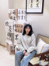 斐特玛设计感单排扣纯色针织衫女毛衣外套开衫慵懒宽松圆领加厚秋冬上衣 红色 L （适合120-145斤） 实拍图