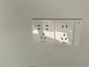 鸿雁开关插座面板超薄无边框大板钢架结构86型E3白色电脑插座 实拍图