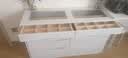 欧吉森实木生态板梳妆台卧室落地电脑桌书桌斗柜妆台一体转角移动化妆桌 暖白色桌+暖白色斗柜 1.2桌+1.2斗柜（8斗） 实拍图