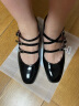 CAREL Kina系列经典法式玛丽珍鞋 粗跟复古小皮鞋 送女友送女生 升学礼 漆皮黑色 37.5 晒单实拍图