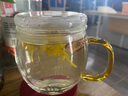 美斯尼 玻璃茶杯办公室水杯茶水分离杯子茶具套装泡菊花茶玻璃加厚带把手带过滤女男士大号耐热水杯 黄把茗韵杯  500ml 实拍图
