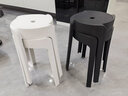 万坤（WANKUN）北欧时尚圆凳塑料加厚凳子可叠放餐桌板凳家用椅子备用凳高凳 加厚耐磨4把装-白2黑2 实拍图