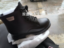 红蜻蜓马丁靴女秋冬季加绒平跟复古百搭短筒女靴WJC44835 黑色 39 实拍图
