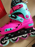 金峰F6轮滑鞋儿童专业溜冰鞋男女童可调节旱冰滑冰鞋初学直排轮平花鞋 粉色单鞋+送大礼包 L 大码(36-39适合10岁+) 实拍图