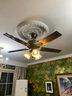 V-POWER美式风扇灯餐厅吊扇灯直叶扇客厅家用复古电扇灯一体带灯风扇吊灯 店长力荐-42寸/3灯 变频+遥控 实拍图