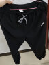 JEEP SPIRIT休闲裤秋季华夫格裤子系带束脚哈伦裤K186 黑色 3XL 实拍图