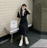 苏洛琳（SULUOLIN）2024年春夏季新款女士装日系学院风连衣裙小个子黑色长裙气质衣服 黑色 L 105-115斤 晒单实拍图