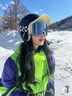 酷峰（kufun） 专业滑雪头盔雪镜男成人女单板装备雪盔护具保暖滑雪帽儿童套装 裂纹黑+银色柱面雪镜（磁吸款） L码（59-61CM） 实拍图