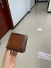 班亚奴男士钱包防盗刷超薄头层牛皮短款真皮男式新款复古竖款驾驶证钱夹 黄棕色-横款三.折（头层牛皮） 实拍图