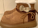 OLD ORDER【Hellokitty联名】栗色厚底增高中短筒雪地靴女冬保暖鞋 棕色中筒款 37 实拍图