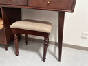 森冠居社美式实木化妆凳家用小户型凳子卧室矮凳简约现代书桌凳板凳梳妆凳 【实木】胡桃色无拉手（软包）. 实拍图