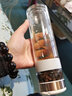 特美刻（TOMIC）玻璃杯男双层防烫便携水杯茶水分离银茶隔泡茶杯子TG80708Y白色 实拍图