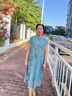 俞兆林（YUZHAOLIN） 妈妈装夏季洋气连衣裙2025阔太太旗袍中老年女装复古盘扣气质显 蓝色 4XL （建议145-155斤） 实拍图