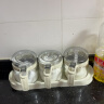 禧天龙玻璃调料盒调料瓶家用调料罐调味罐套装盐罐调味盒3件套带置物架 实拍图