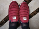 红青百年休闲鞋男冬款加绒棉鞋一脚蹬中老年软底防滑健步鞋男女旅游户外鞋 红色(女款) 37 实拍图