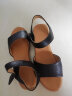 红蜻蜓女鞋夏款舒适简约坡跟女凉鞋舒适妈妈款凉鞋WTK210461 黑色 38 实拍图