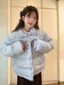 诗丹蕊冬季学院风设计感蓝色棉服女韩系新款ins羽棉袄绒服棉衣面包服潮 波点蓝色 均码【可备注码数】 实拍图