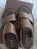 老人头凉鞋男夏季新款舒适软底头层牛皮男士沙滩鞋透气休闲凉拖鞋 66801深棕色 44 实拍图