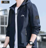 JEEP SPIRIT吉普外套男连帽秋冬季夹克男士休闲男装上衣服 蓝色加绒 2XL 实拍图