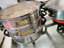 多星山东多星锅家用大容量电热锅蒸煮一体锅多功能电火锅电炒菜炒锅淄博多星电锅多星专卖店 33cm三蒸笼 实拍图