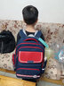 阳光8点小学生书包减负护脊轻便男女孩儿童双肩包英伦风一到六年级背包 宝蓝配大红（大号适合4-6年级） 实拍图