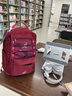 KANGOL官方双肩包中号女大学生简约百搭运动背包防水大容量潮牌电脑书包 酒红色 实拍图